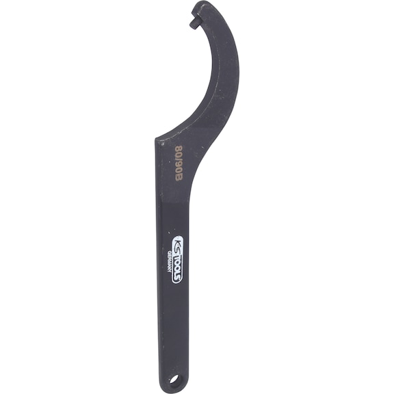 Fixed hook wrench with pin, 80-90 mm - Hook wrench with pin