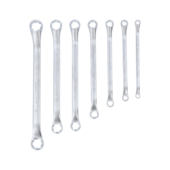 RESCUEpower double ring spanner set, offset, 7-piece 6-19 mm - Double ring spanner set