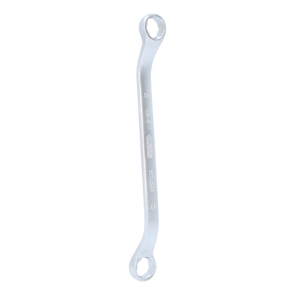 KS TOOLS RESCUEpower double ring spanner, offset, 16x17 mm - RESCUEpower double ring spanner