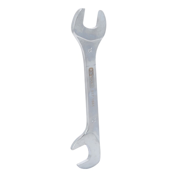 Combination wrench, 15 degrees, 75 degrees, 15 mm - Double open-end spanner