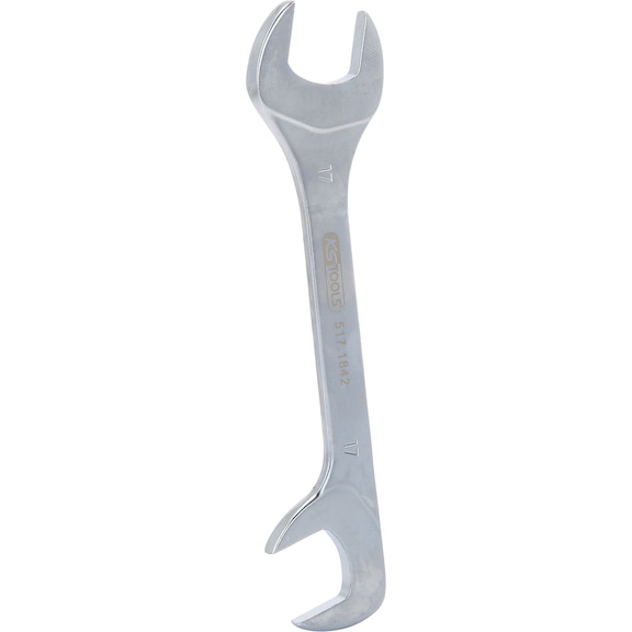 Combination wrench, 15 degrees, 75 degrees, 17 mm - Double open-end spanner