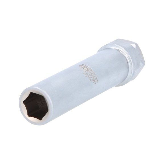 10 mm through socket, length 75 mm - 10 mm straight socket