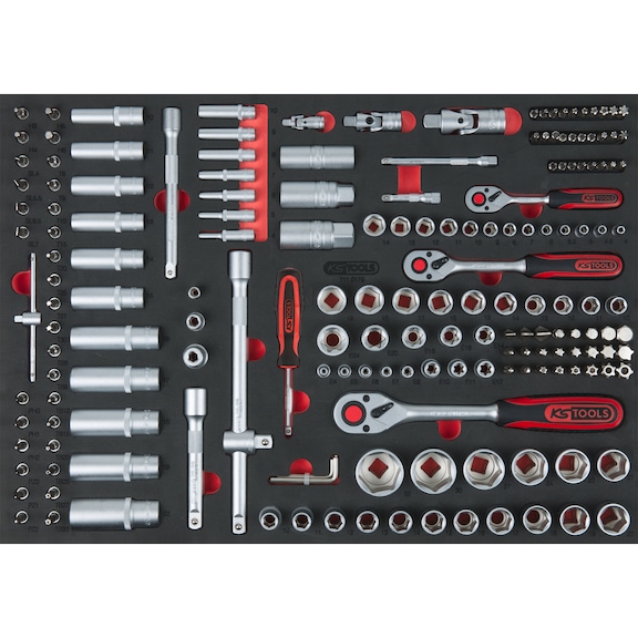 KS TOOLS 1/4 inch, 3/8 inch, 1/2 inch socket wrench set, 179 pieces in 1/1 system insert - Other socket wrenches