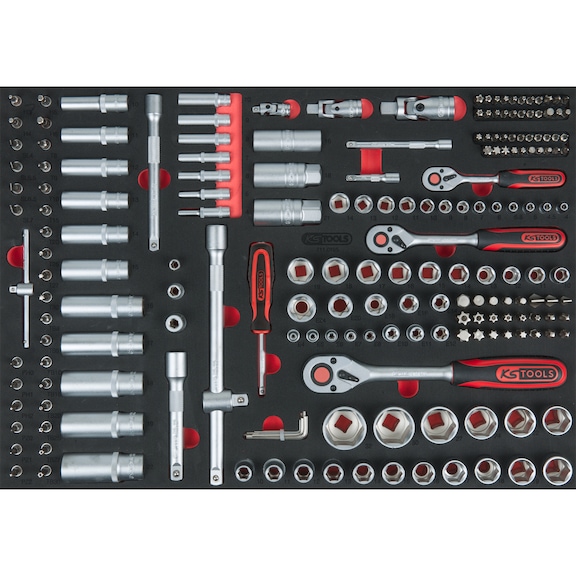 1/4 inch, 3/8 inch, 1/2 inch socket wrench set, 195 pieces in 1/1 system insert - Other socket wrenches