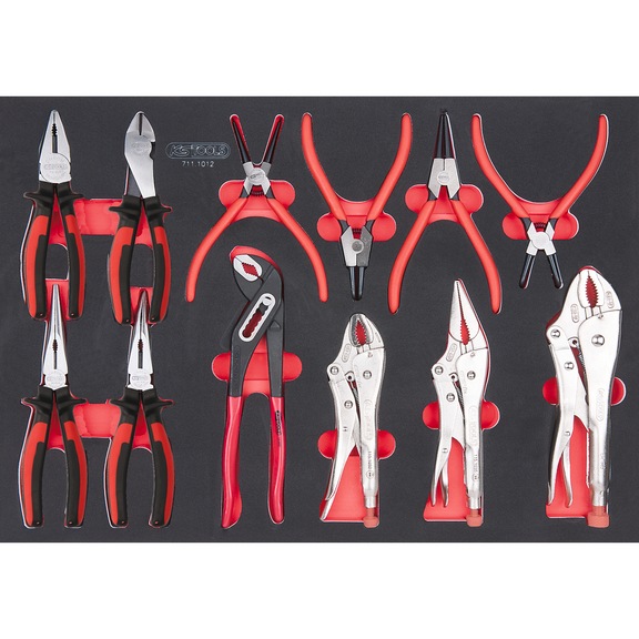 SCS pliers set, 12-piece in 1/1 system insert - Pliers set