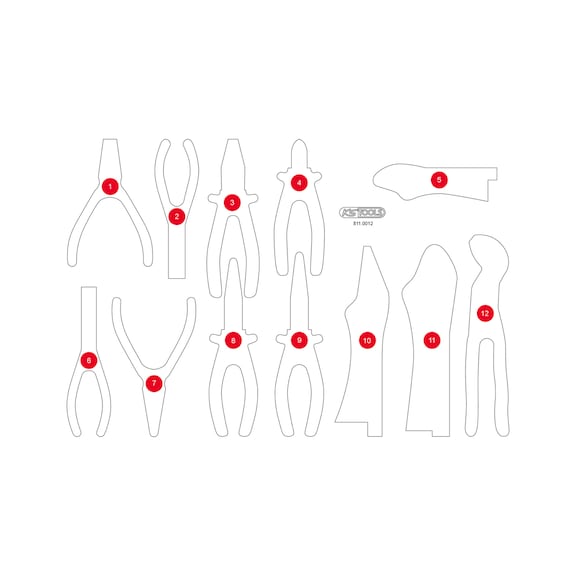 KS TOOLS Empty foam insert