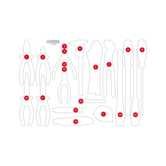 Empty foam insert for 811.0019 - Empty foam insert