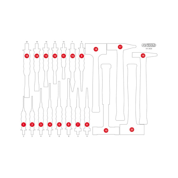 Empty foam insert for 811.0020 - Empty foam insert