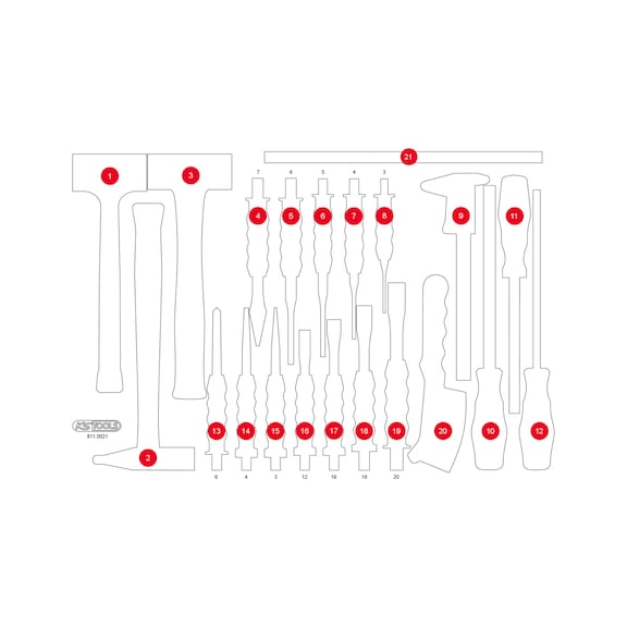 Empty foam insert for 811.0021 - Empty foam insert