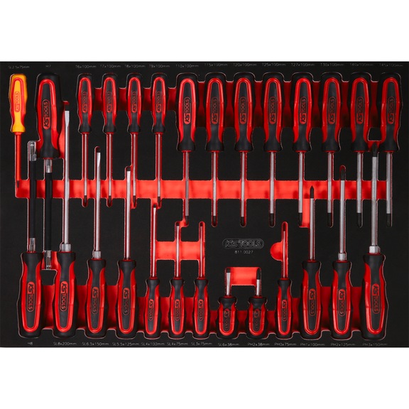 Screwdriver set in foam insert, 27-piece 811.0027 - Screwdriver set in foam insert