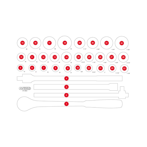 Empty foam insert for 811.0032 - Empty foam insert