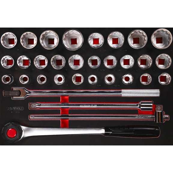 3/4 inch socket wrench set in foam insert, 32 pieces - Socket wrench (set)