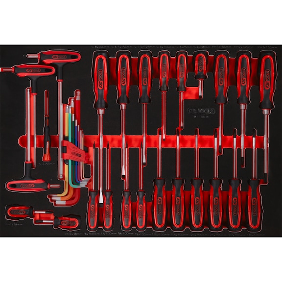 KS TOOLS Screwdriver set in foam insert, 34 pieces - Screwdriver set in foam insert