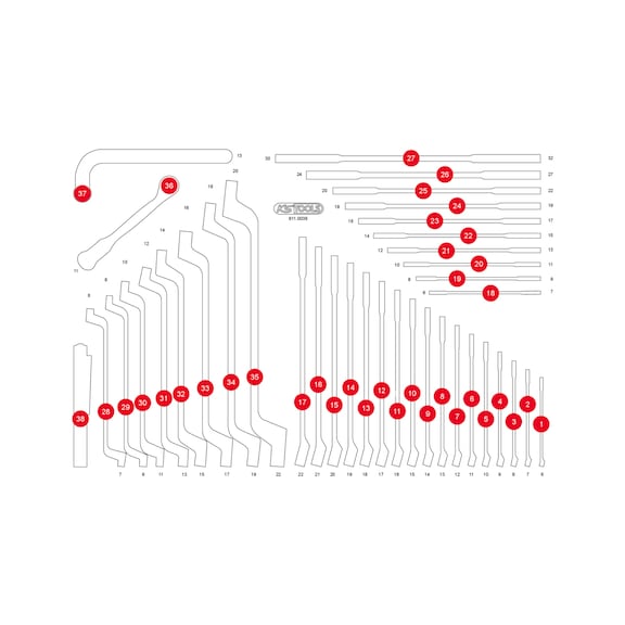 Empty foam insert for 811.0038 - Empty foam insert