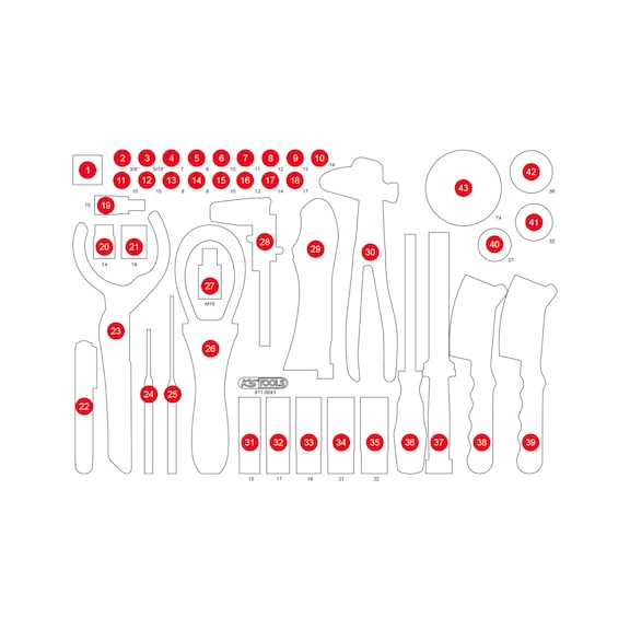 Empty foam insert for 811.0043 - Empty foam insert