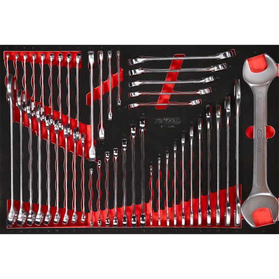 Spanner set in foam insert, 46 pieces - Spanner set