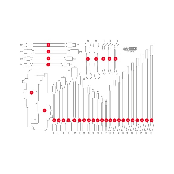 Empty foam insert for 811.0049 - Empty foam insert