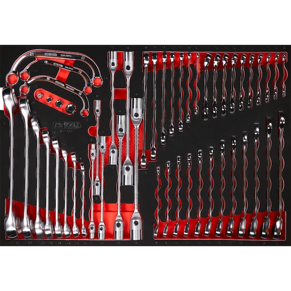 Wrench set in foam insert, 51 pieces - Spanner set