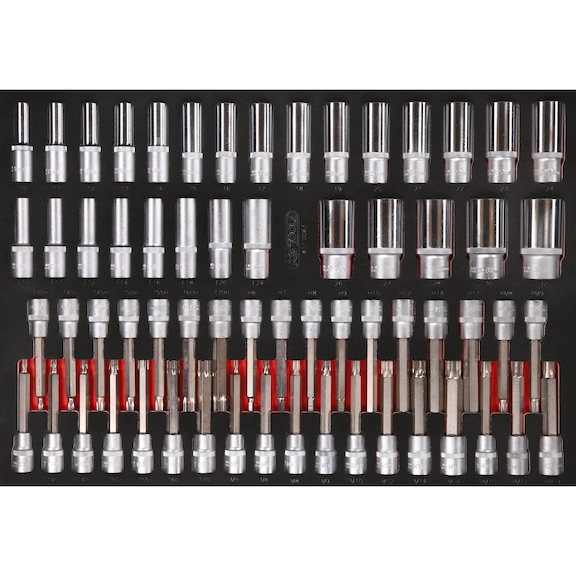1/2-inch socket wrench / and bit socket set in foam insert, 63-piece - Socket wrench set