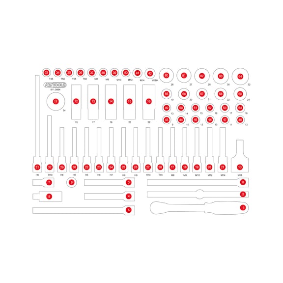 Empty foam insert for 811.0064 - Empty foam insert