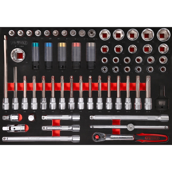 1/2 inch bit socket set in foam insert, 64 pieces 811.0064 - Bit set