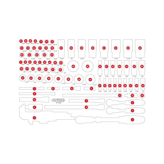 Empty foam insert for 811.0092 - Empty foam insert