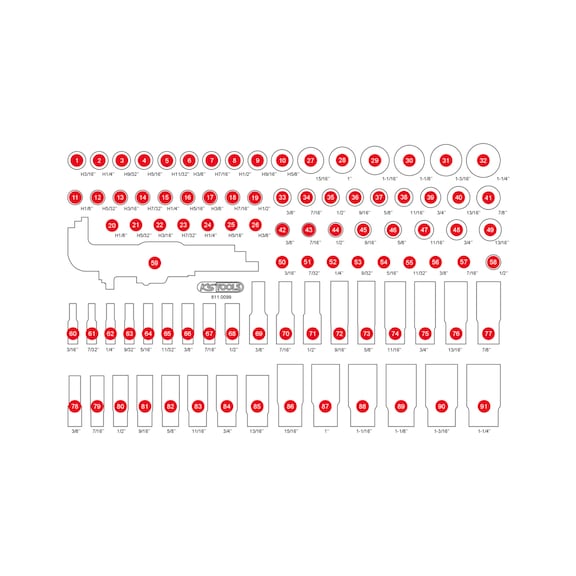 Empty foam insert for 811.0099 - Empty foam insert