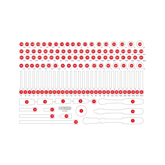 Empty foam insert for 811.0124 - Empty foam insert