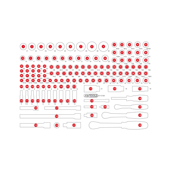 Empty foam insert for 811.0139 - Empty foam insert