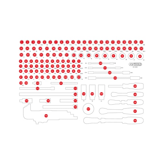 Empty foam insert for 811.0140 - Empty foam insert