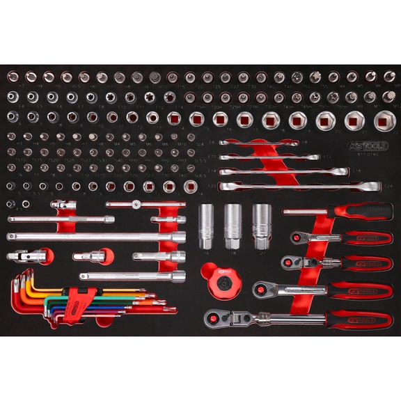 1/4 inch, 3/8 inch socket wrench set in foam insert, 140-piece - Socket wrench (set)