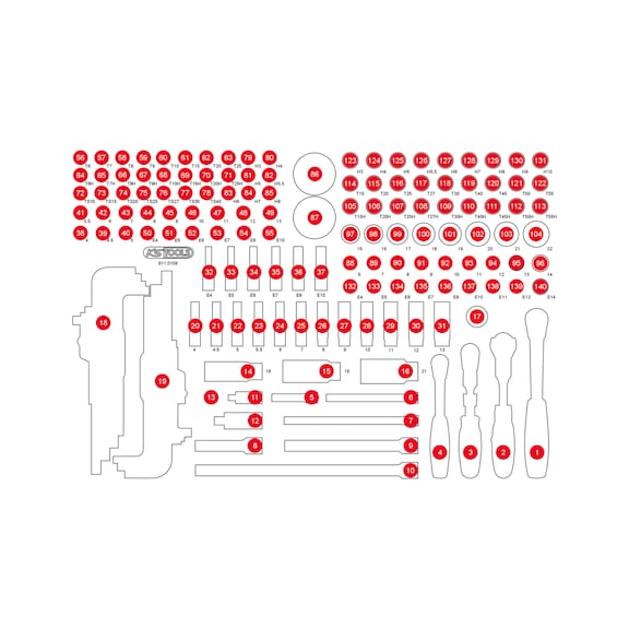 Empty foam insert for 811.0156 - Empty foam insert