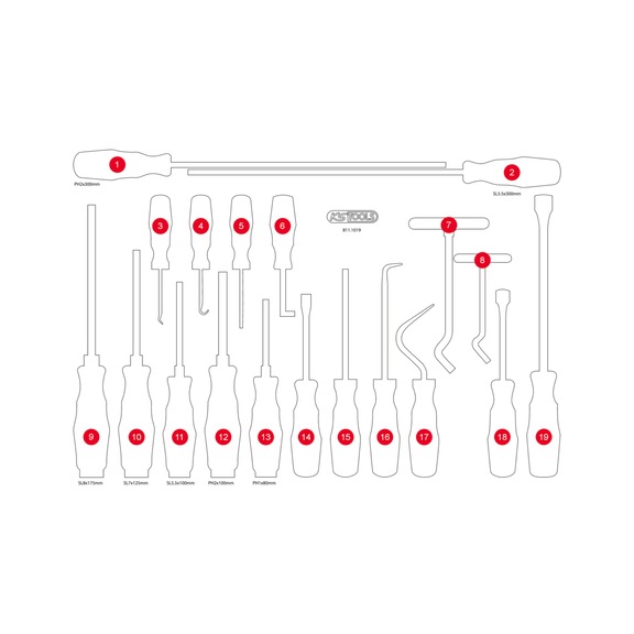 KS TOOLS Empty foam insert for 811.1019 - Empty foam insert