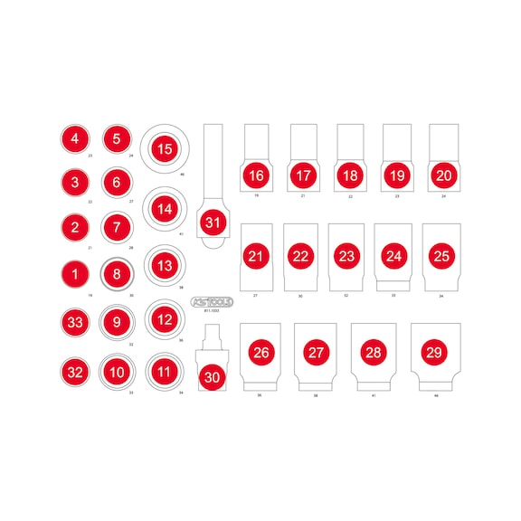 Empty foam insert for 811.1033 - Empty foam insert