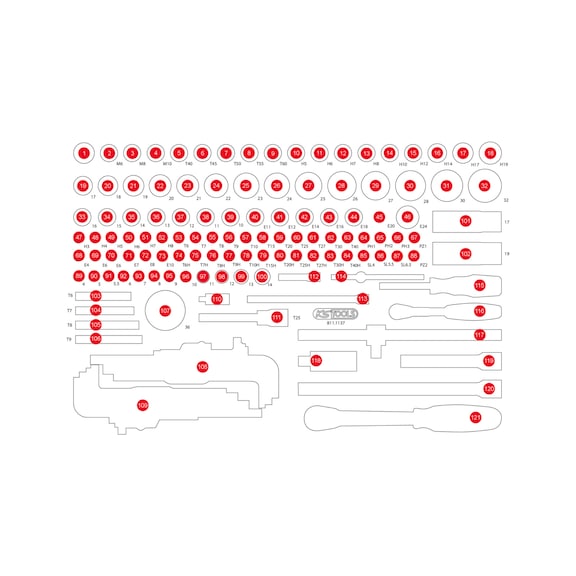 Empty foam insert for 811.1137 - Empty foam insert