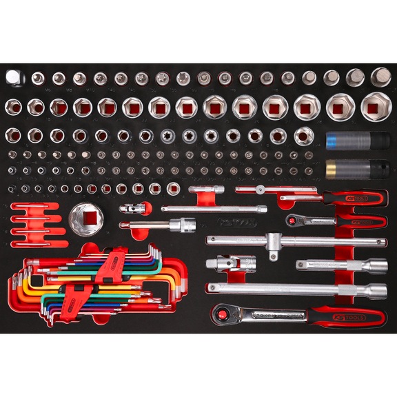 1/4 inch, 1/2 inch socket wrench set in foam insert, 137 pieces - Socket wrench (set)