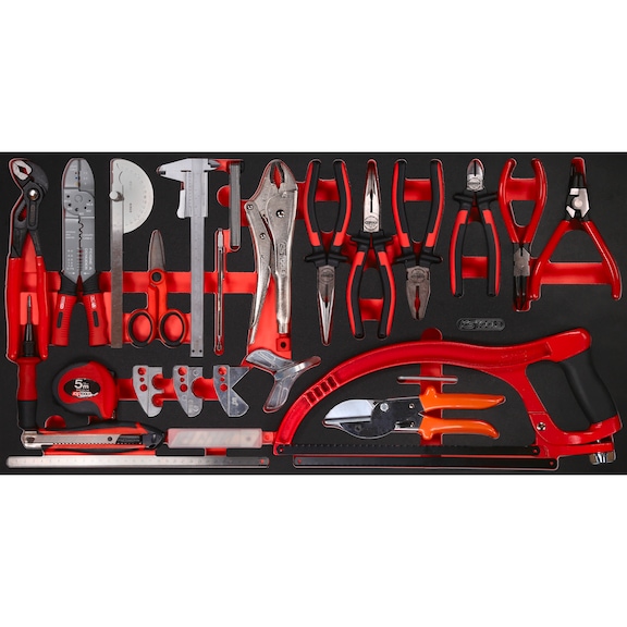 Pliers and measuring tool set in foam insert, 39 pieces - Pliers set