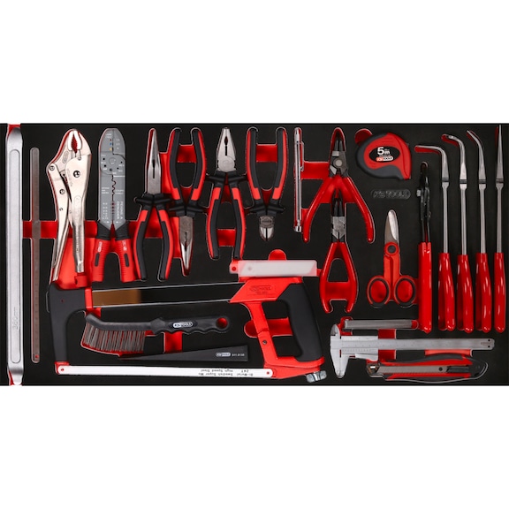 Pliers and measuring tool set in foam insert, 36 pieces - Pliers set