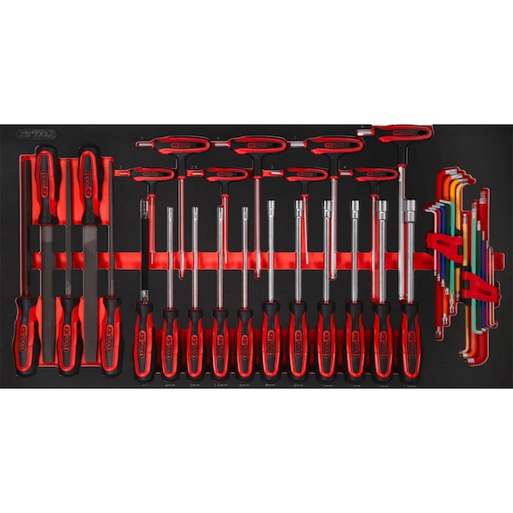 Screwdriver and file set in foam insert, 42 pieces - Multifunctional tool