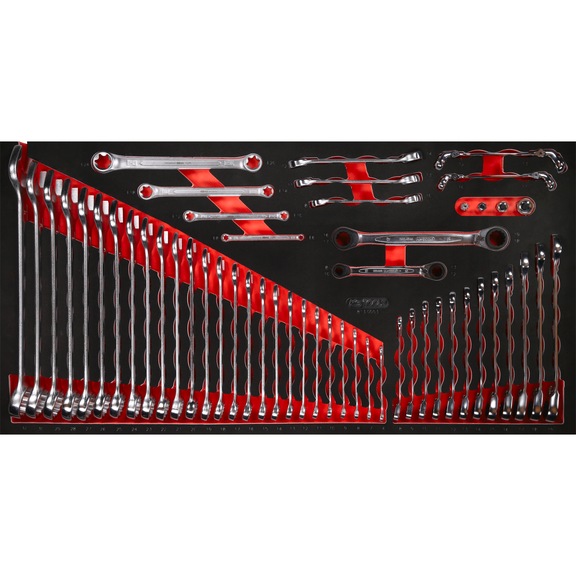 Spanner set in foam insert, 53 pieces 813.0053 - Spanner set