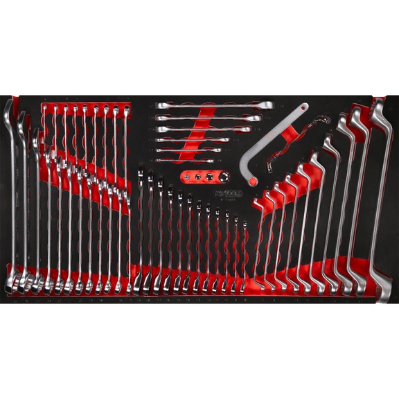 Spanner set in foam insert, 55 pieces - Spanner set