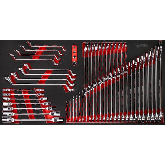 Wrench set in foam insert, 57 pieces - Spanner set