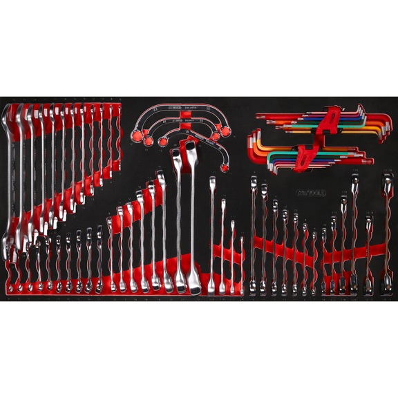 Wrench set in foam insert, 68 pieces - Spanner set