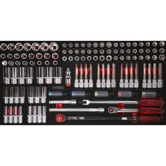 KS TOOLS 1/2 inch socket wrench set in foam insert, 120-piece - Socket wrench (set)