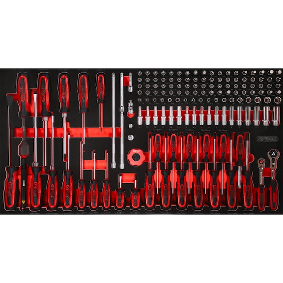 1/4-inch socket wrench and screwdriver set in insert, 146-piece - Multifunctional tool