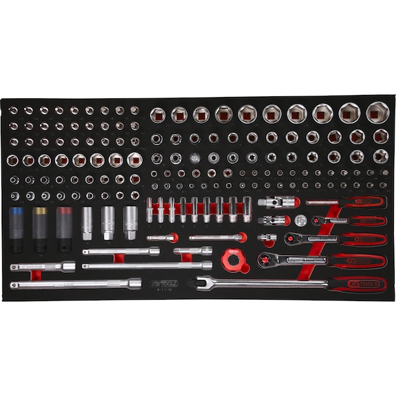 KS TOOLS 1/4Zoll, 3/8Zoll, 1/2Zoll Steckschl&uuml;ssel-Satz in Schaumstoffeinlage,156-teilig - Steckschl&uuml;ssel (Satz)