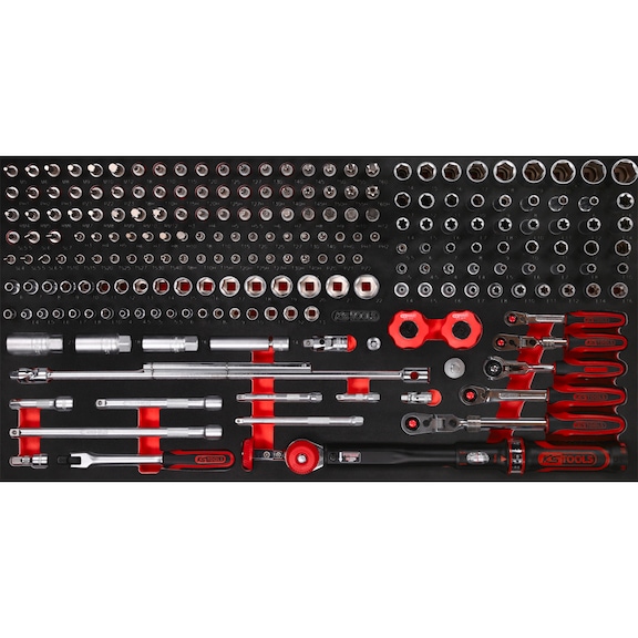 1/4 inch, 3/8 inch socket wrench set in foam insert, 213 pieces - Socket wrench (set)