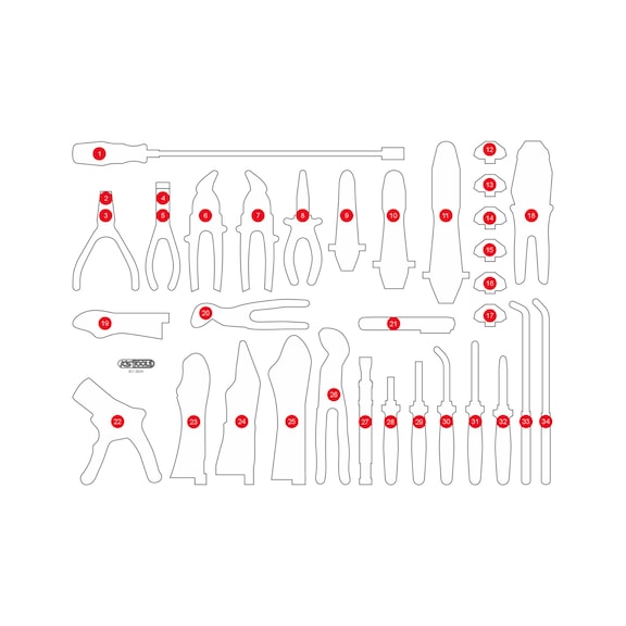 Empty foam insert for 821.0034 - Empty foam insert