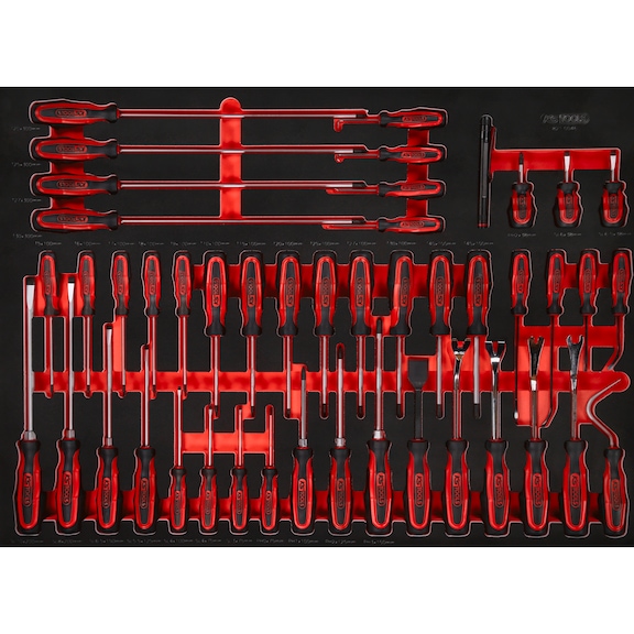 Screwdriver set in foam insert, 46 pieces - Screwdriver set in foam insert