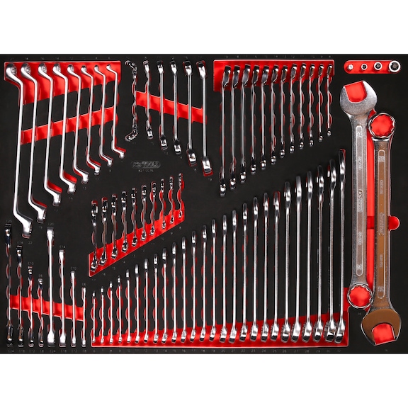 Wrench set in foam insert, 76 pieces - Spanner set